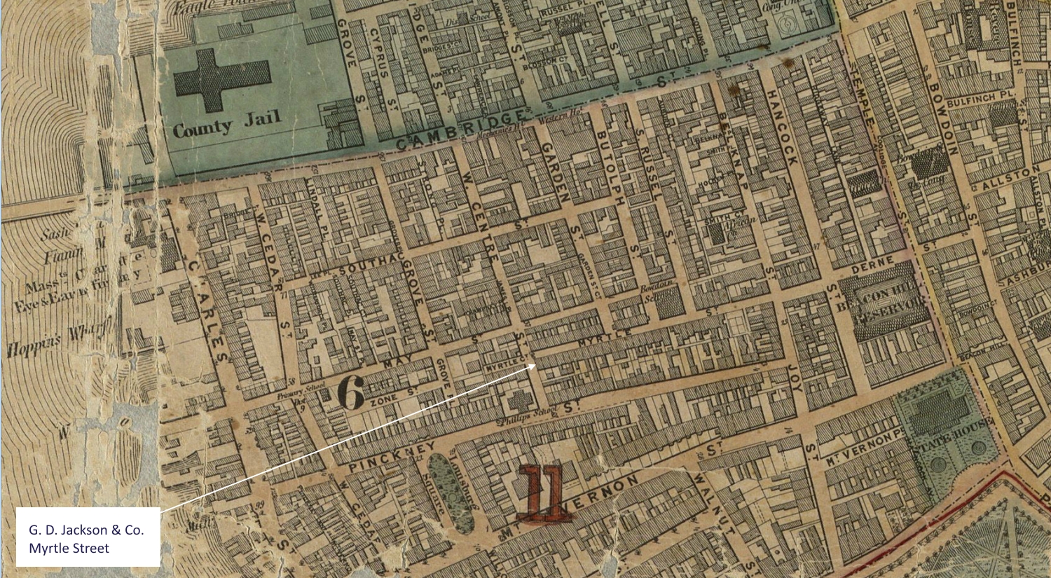 1852 Partial Map of Boston